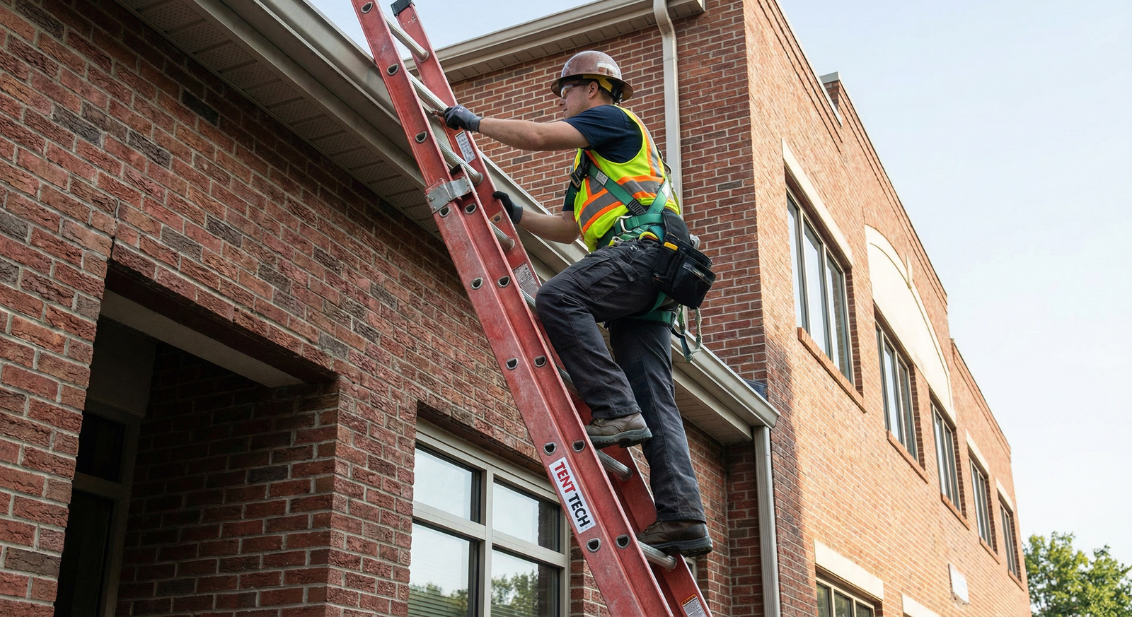 TENTTECH fiberglass merdiven ile elektrik direği çalışması