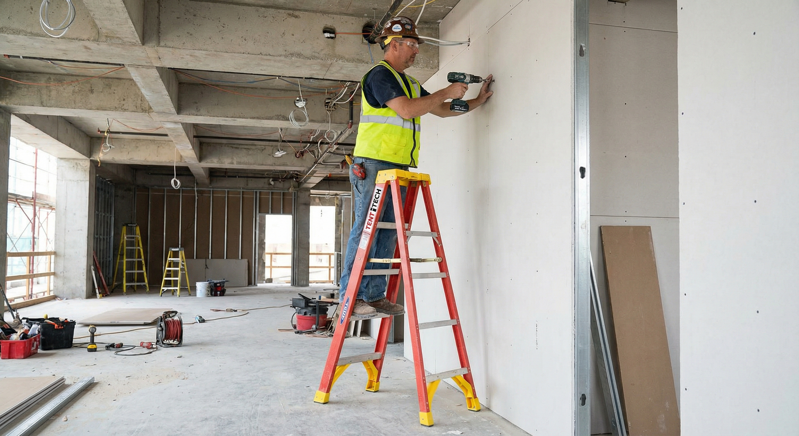 Alçıpan montajında TENTTECH tek çıkışlı A tipi merdiven